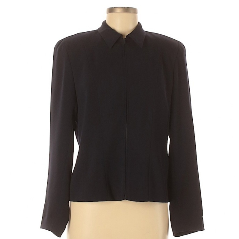 Juliana Collezione Black zip up blazer jacket Size 8